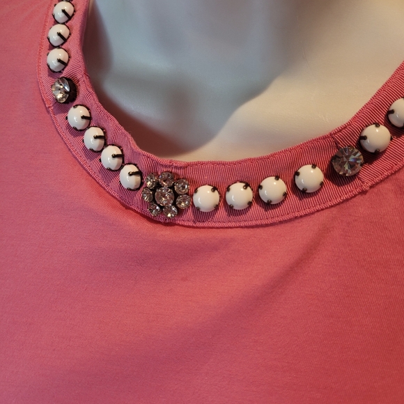 Twisted Heart pink t-shirt with bads and rhinestones - Picture 3 of 9